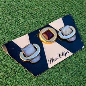 Vintage Buckle Retro Design Shoe Clips Latique New York-Original Card Set NOS